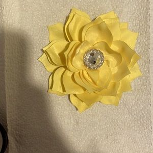 Yellow flower hair clip